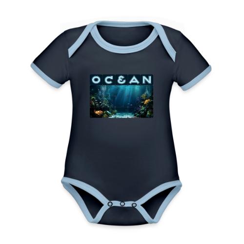 Ocean: Rainbow Reef Life - Organic Contrast SS Baby Bodysuit