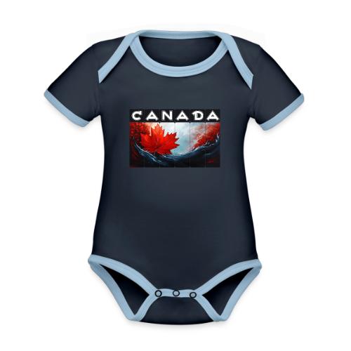 Canada Icon in Color - Organic Contrast SS Baby Bodysuit