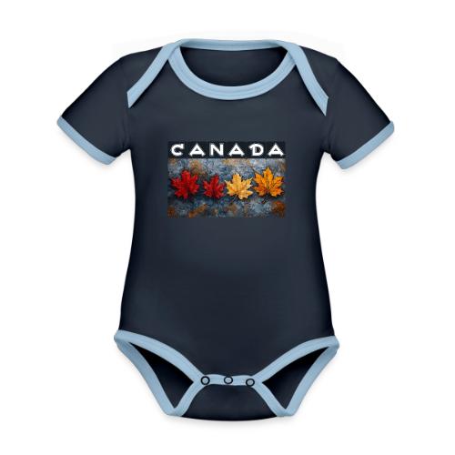 Colorful Canada Style - Organic Contrast SS Baby Bodysuit