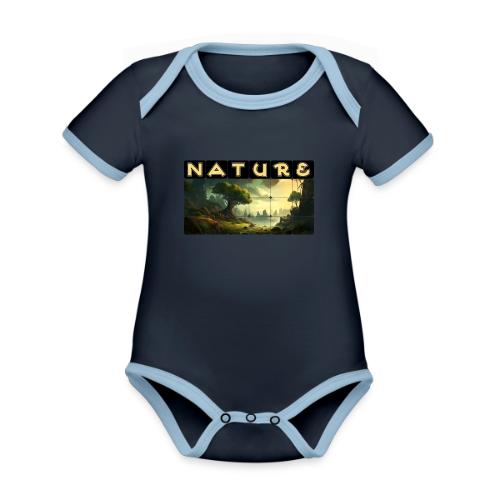 Whispers of Green Peaks - Organic Contrast SS Baby Bodysuit