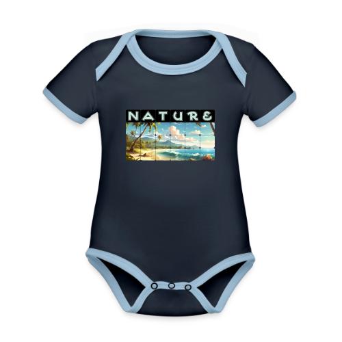 Nature: Sun-Kissed Shore - Organic Contrast SS Baby Bodysuit