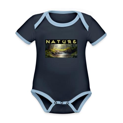 Nature: Verdant Bloom - Organic Contrast SS Baby Bodysuit
