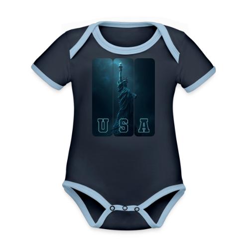 Neon Liberty USA Triptych - Organic Contrast SS Baby Bodysuit