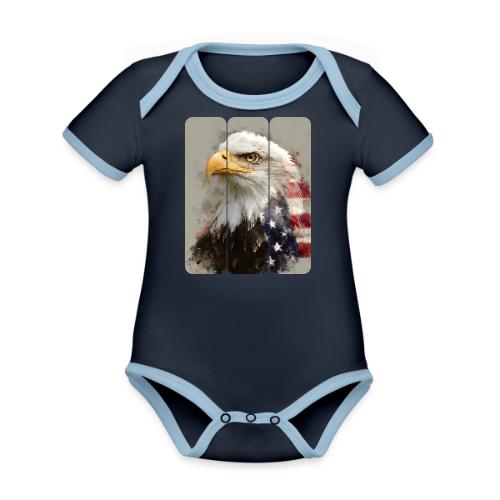 USA: Eagle of the Free - Organic Contrast SS Baby Bodysuit