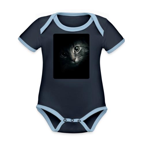 Cat Face in Shadow Close-Up Design - Organic Contrast SS Baby Bodysuit