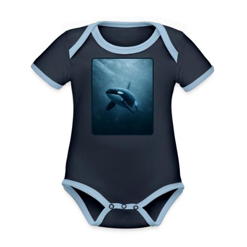 Orca Ocean Wildlife Design - Organic Contrast SS Baby Bodysuit