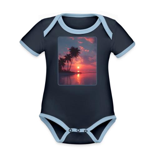 Tropical Sunset Ocean Reflection Design - Organic Contrast SS Baby Bodysuit