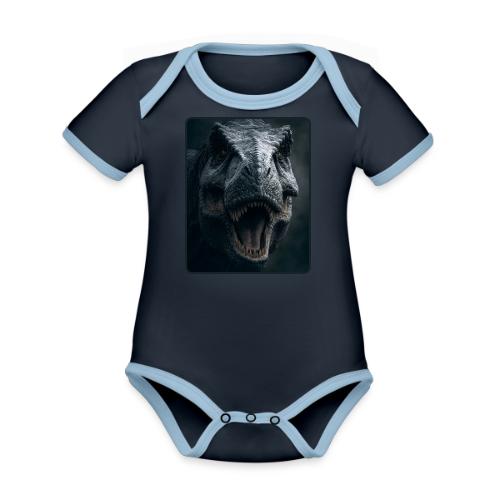 T Rex Cinematic Close-Up Design - Organic Contrast SS Baby Bodysuit