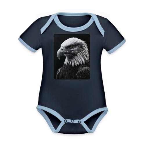 Black White Bald Eagle Design - Organic Contrast SS Baby Bodysuit