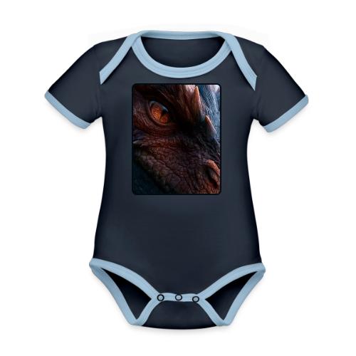 Fierce Ancient Dragon Portrait Design - Organic Contrast SS Baby Bodysuit