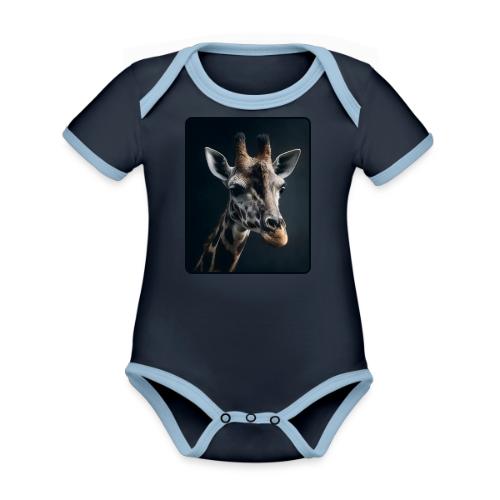 Majestic Giraffe Artistic Portrait Design - Organic Contrast SS Baby Bodysuit