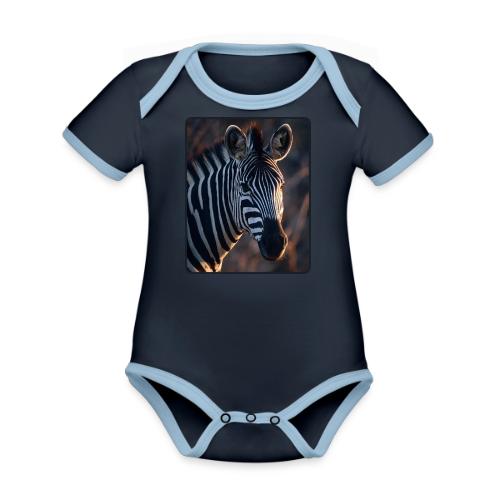 Majestic Zebra Sunset Portrait Design - Organic Contrast SS Baby Bodysuit