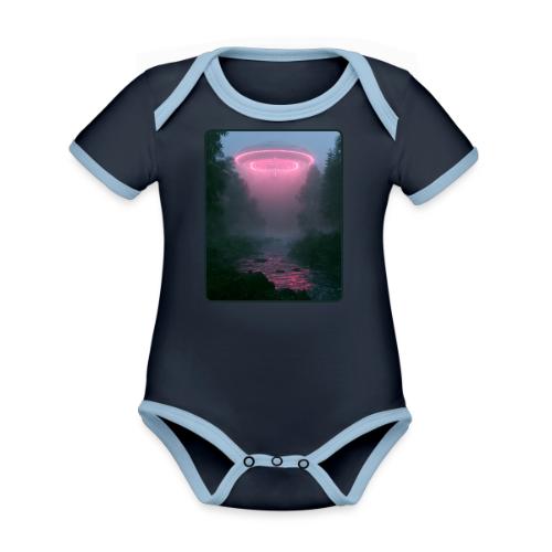 Neon UFO Forest River Design - Organic Contrast SS Baby Bodysuit