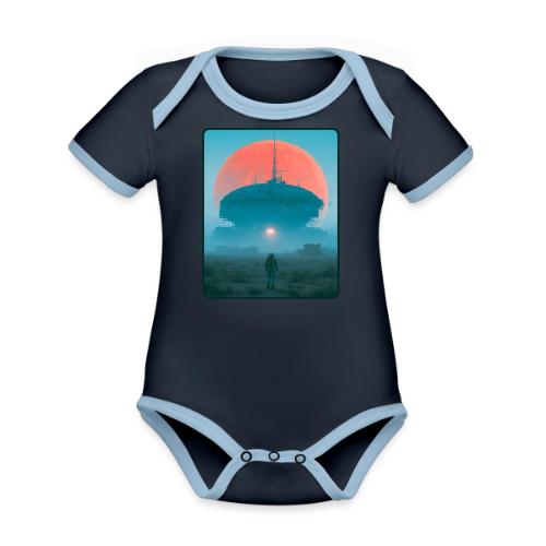 Astronaut Alien Outpost Design - Organic Contrast SS Baby Bodysuit