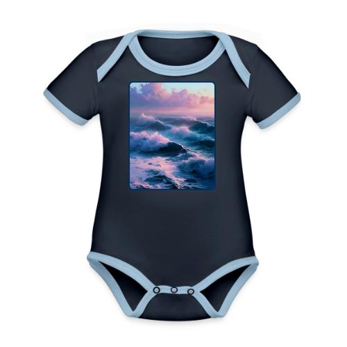 Dreamy Pastel Ocean Sunset Art - Organic Contrast SS Baby Bodysuit