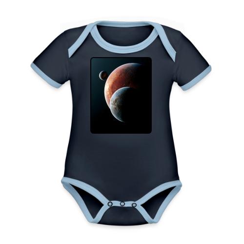 Three Planets Deep Space Design - Organic Contrast SS Baby Bodysuit