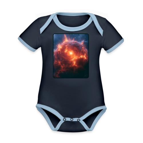 Exploding Supernova Space Art - Organic Contrast SS Baby Bodysuit