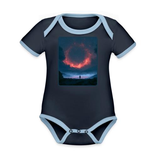 Supernova Reflection Space Scene - Organic Contrast SS Baby Bodysuit