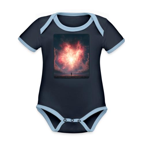 Supernova Sky Sci-Fi Artwork - Organic Contrast SS Baby Bodysuit