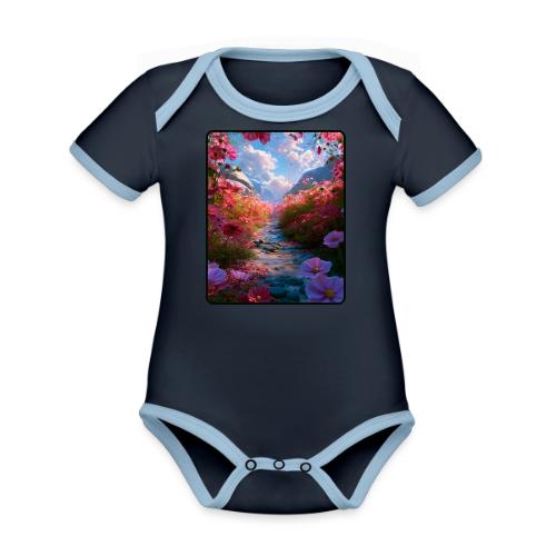 Dreamy Cosmos Valley Landscape Art - Organic Contrast SS Baby Bodysuit
