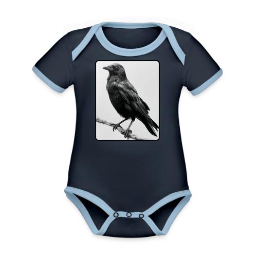 Raven Black and White Art Design - Organic Contrast SS Baby Bodysuit