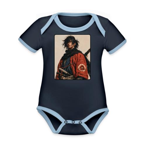 Young Samurai Warrior Portrait - Organic Contrast SS Baby Bodysuit