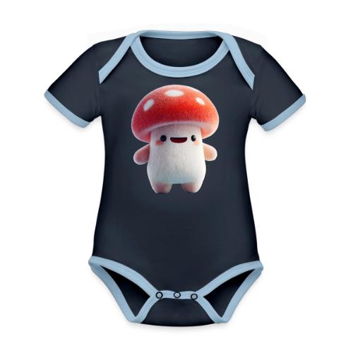 Mushroom: Red Forest Friend - Organic Contrast SS Baby Bodysuit