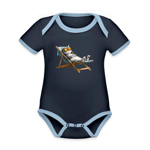 Sunshine Cat Mode - Organic Contrast SS Baby Bodysuit