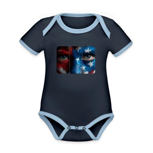 USA: Painted for the Flag - Organic Contrast SS Baby Bodysuit