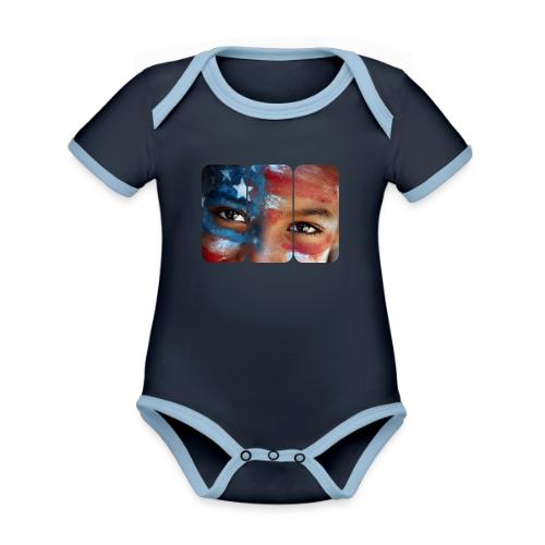 USA: Eyes of the Flag - Organic Contrast SS Baby Bodysuit