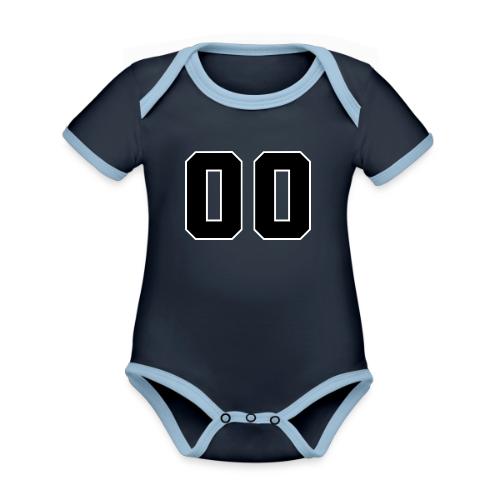 Varsity 00 Athletic Number Design - Organic Contrast SS Baby Bodysuit