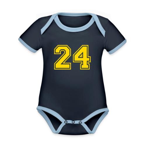 Number 24 in a classic athletic collegiate font - Organic Contrast SS Baby Bodysuit