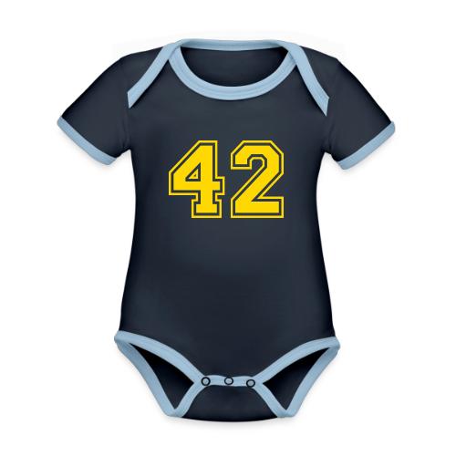 Number 42 in a classic athletic collegiate font - Organic Contrast SS Baby Bodysuit