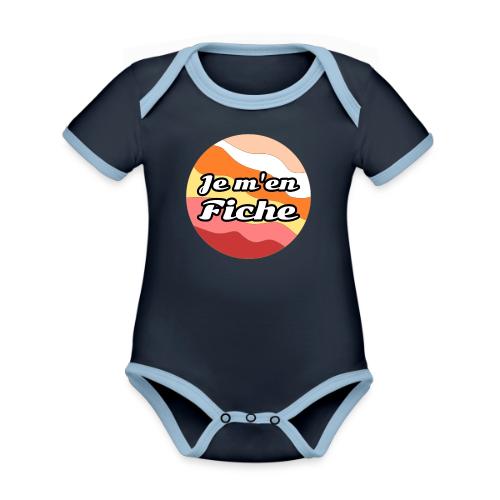 I don't care - Organic Contrast SS Baby Bodysuit