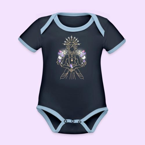 Ancient Butterfly Goddess - Fairytale Design - Organic Contrast SS Baby Bodysuit