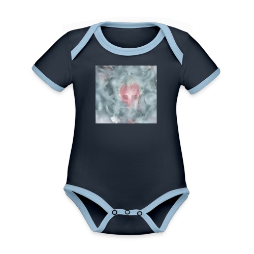 HAUNTED HEART - Organic Contrast SS Baby Bodysuit