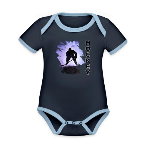 Hockey Charge - Organic Contrast SS Baby Bodysuit