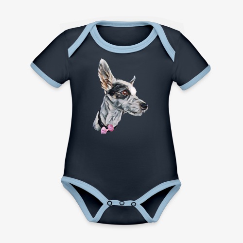 Dog - Organic Contrast SS Baby Bodysuit