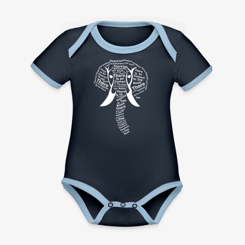 ThereIsAnElephantInTheRoom - Organic Contrast Short Sleeve Baby Bodysuit