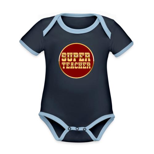 Super Teacher - Organic Contrast SS Baby Bodysuit