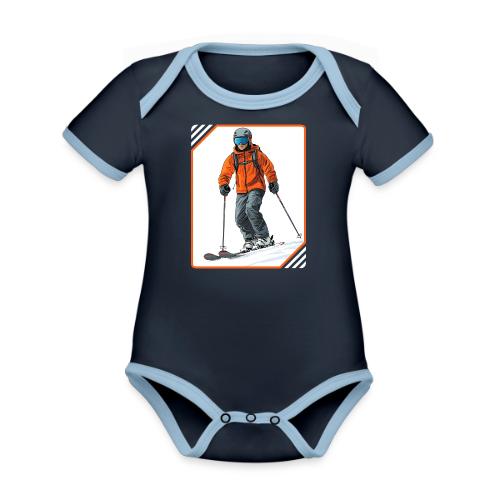 Skiing Thrill Ride - Organic Contrast SS Baby Bodysuit
