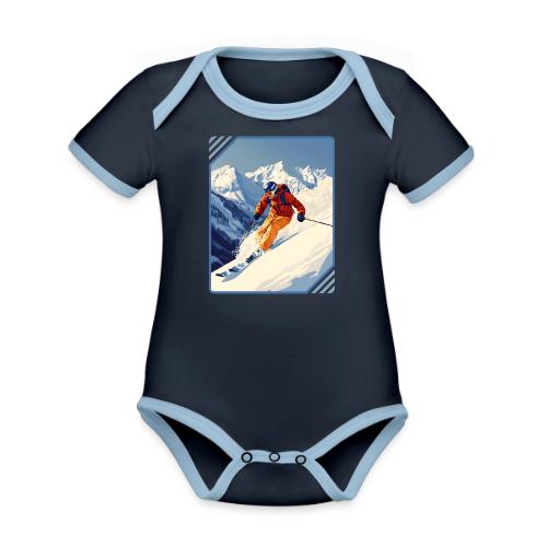 Mountain Skiing Vibes - Organic Contrast SS Baby Bodysuit
