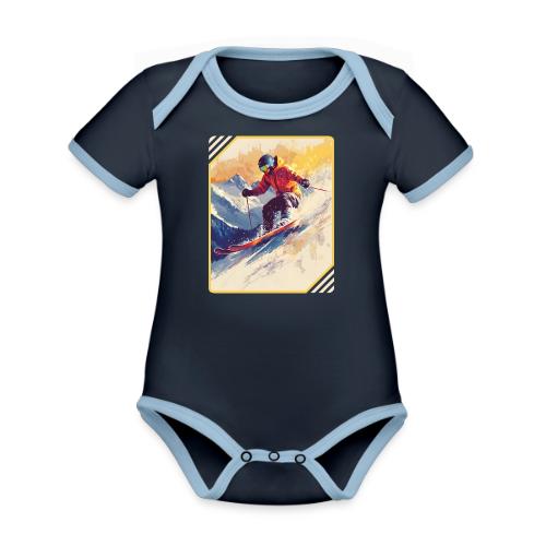 Skiing Through Snow Dreams - Organic Contrast SS Baby Bodysuit