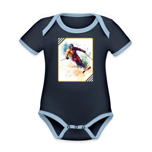 Winter Skiing Escape - Organic Contrast SS Baby Bodysuit
