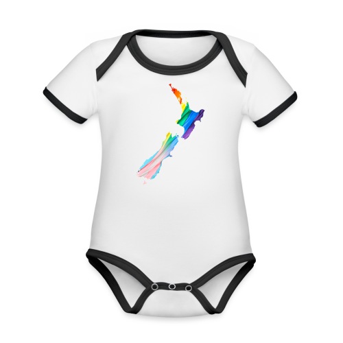 NZ+ - Organic Contrast SS Baby Bodysuit