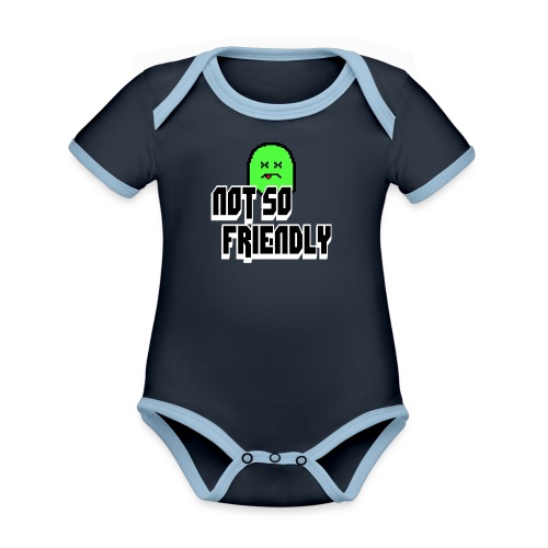 not_so_friendly_logo - Organic Contrast SS Baby Bodysuit