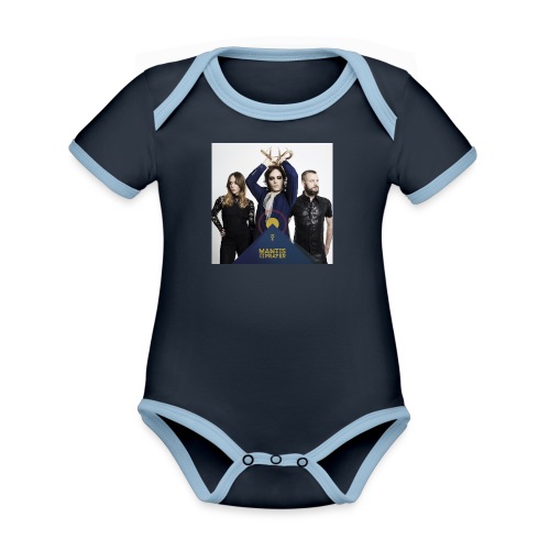 Mantis and the Prayer- Pyramid Design for kids - Organic Contrast SS Baby Bodysuit