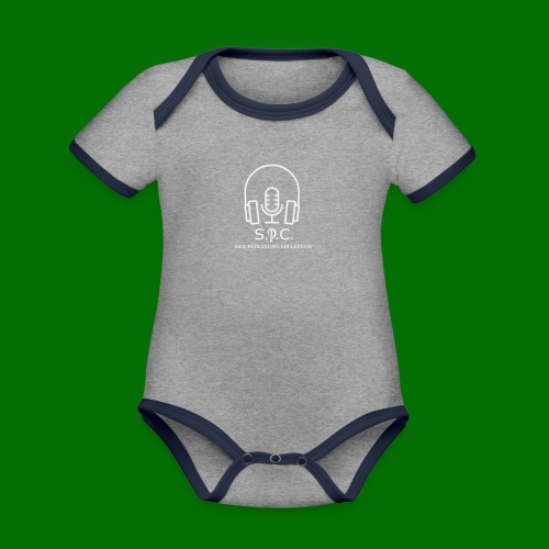 SPC Logo White - Organic Contrast SS Baby Bodysuit