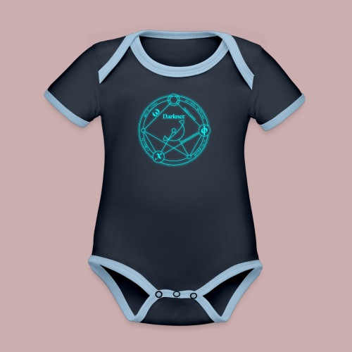 darknet logo cyan - Organic Contrast SS Baby Bodysuit