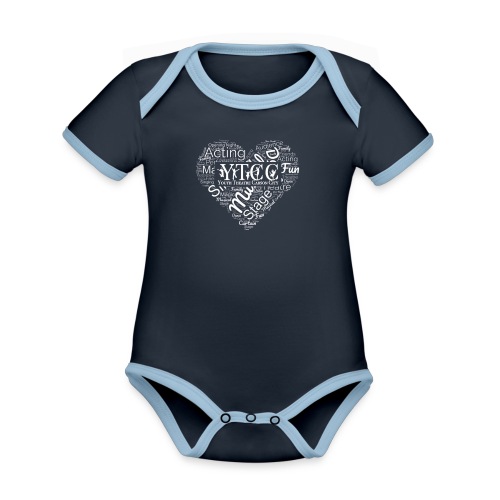 YTCC Heart Word Cloud - Organic Contrast Short Sleeve Baby Bodysuit
